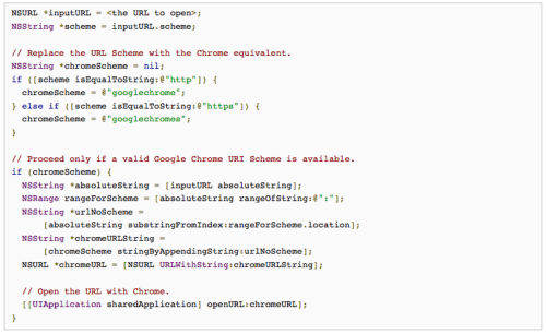 Google Posts Code to Help Developers Open Web Links in Chrome for iOS