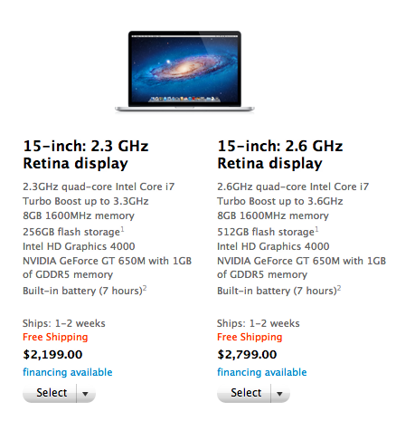 Shipping Time for New Retina Display MacBook Pro Improves to 1-2 Weeks