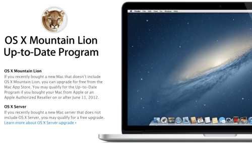 OS X Mountain Lion Free Update Program Now Live