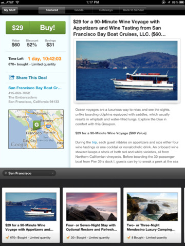 Groupon for iPad Now Lets You Buy Goods, Getaways, and Occasions Deals