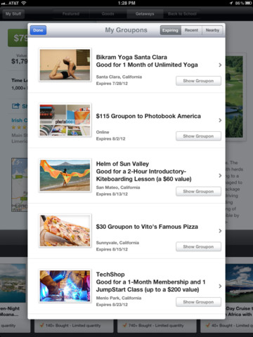 Groupon for iPad Now Lets You Buy Goods, Getaways, and Occasions Deals