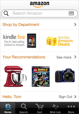 Amazon Mobile App for iPhone Now Lets You Shop By Department