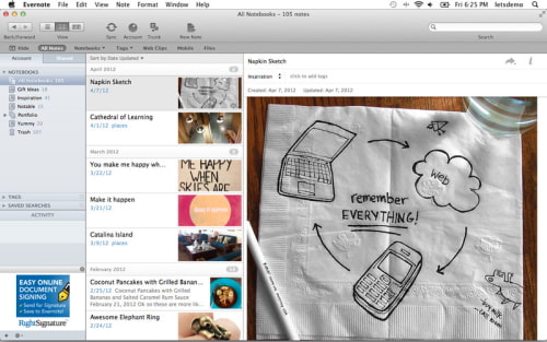 Evernote for Mac Gets Account Switching, Share to LinkedIn