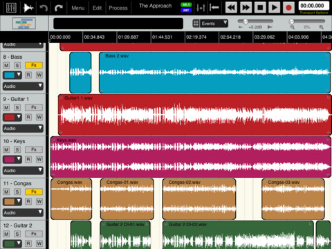 Auria is a 48-Track Digital Audio Recording System for iPad