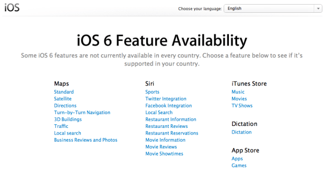 Check Which iOS 6 Features Are Available in Your Country