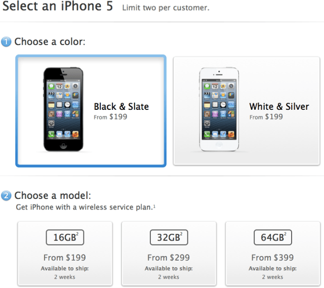 iPhone 5 Shipping Times Slip to Two Weeks Away