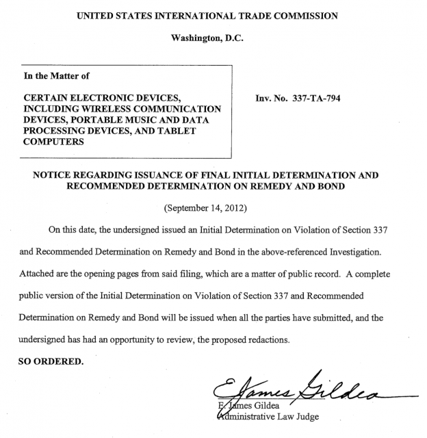 ITC Judge Rules Apple Didn&#039;t Violate Samsung Patents