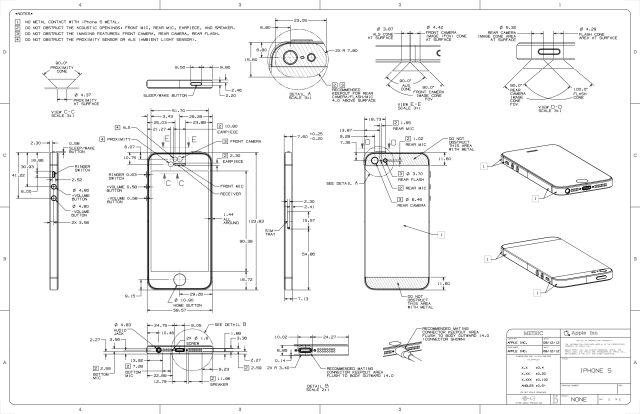 Apple Posts Detailed iPhone 5 Schematics