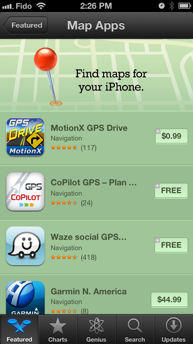 Apple Highlights Alternative Map Applications in the App Store