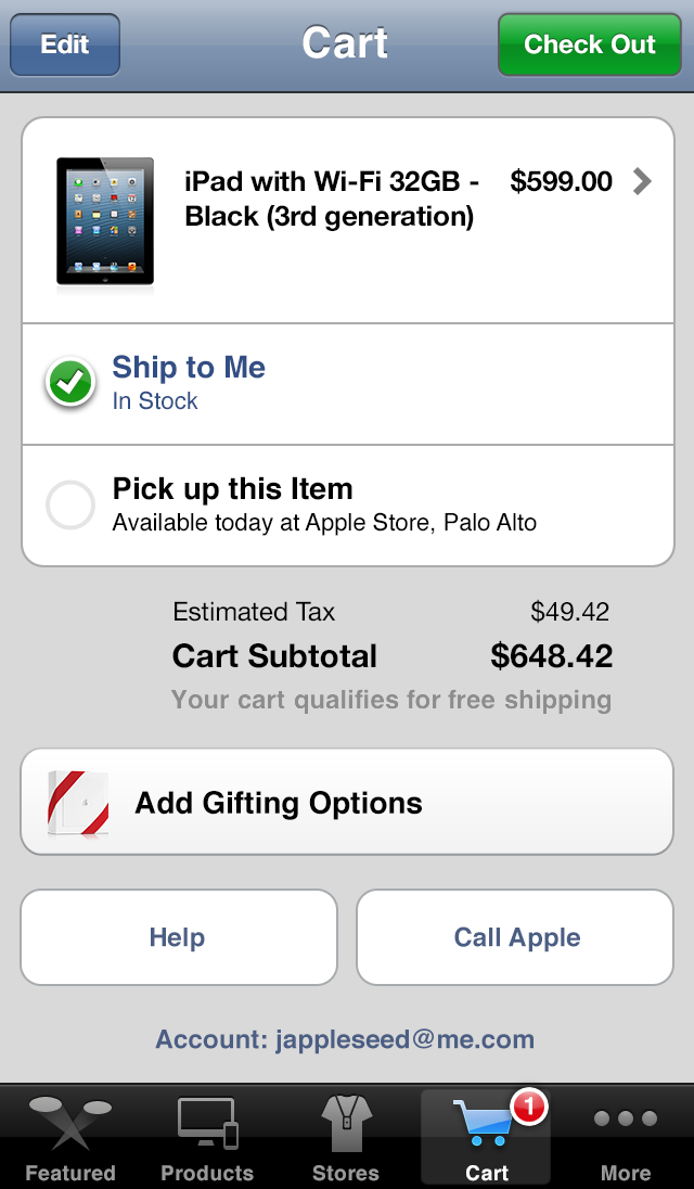 Apple Store App Gets Passbook Gift Card Support