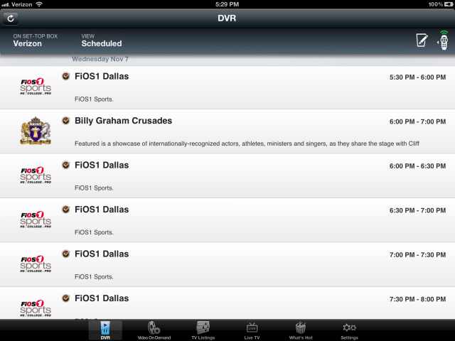 Verizon FiOS Mobile App for iPad Gets In-Home Streaming of Select Channels