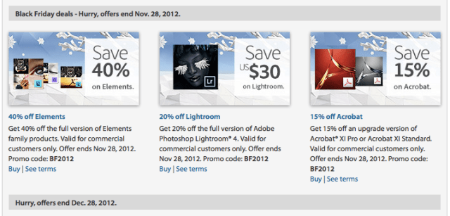 Adobe Software Discounted for Black Friday