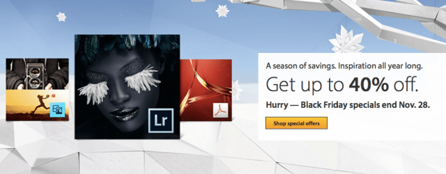 Adobe Software Discounted for Black Friday