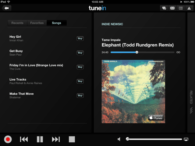 TuneIn Radio Pro Update Improves Playing Experience, Fixes Bugs