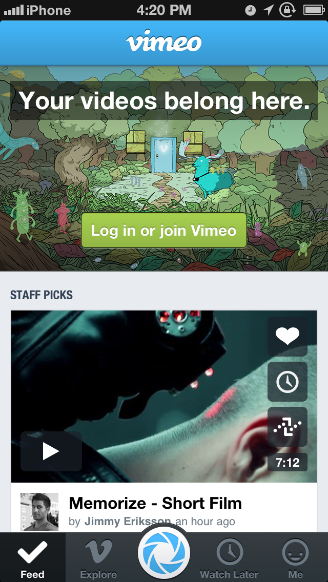 Vimeo App for iOS Gets Simpler Navigation, New Feed View, Auto-Sharing, More