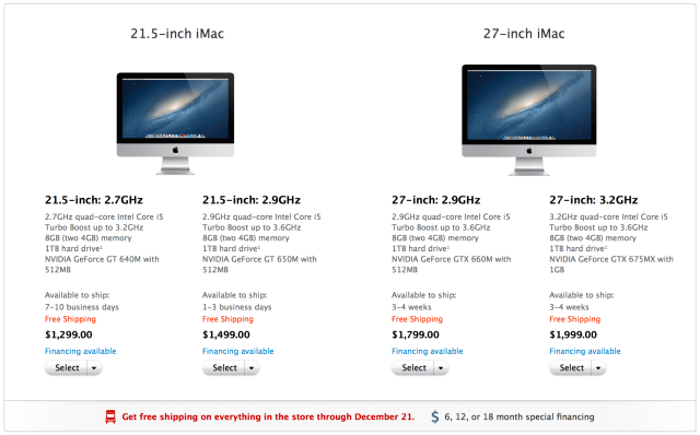 Ship Times for Low-End 21.5-Inch iMac Slip to 7-10 Days
