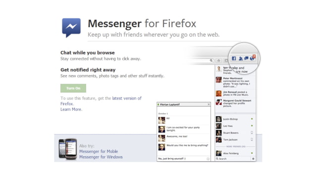 Mozilla Announces Facebook Messenger for Firefox