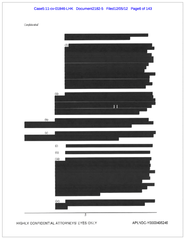 Samsung Enters Partially Redacted Apple/HTC Agreement Into Public Record