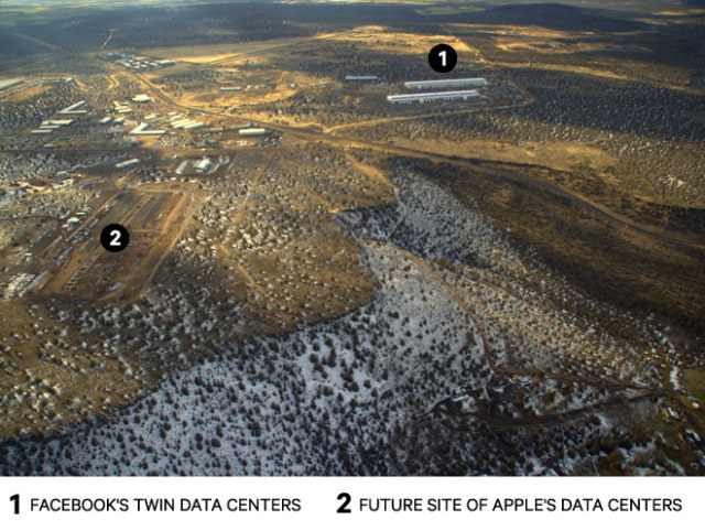 Aerial Photos of Apple&#039;s New Data Center Being Constructed Next to Facebook