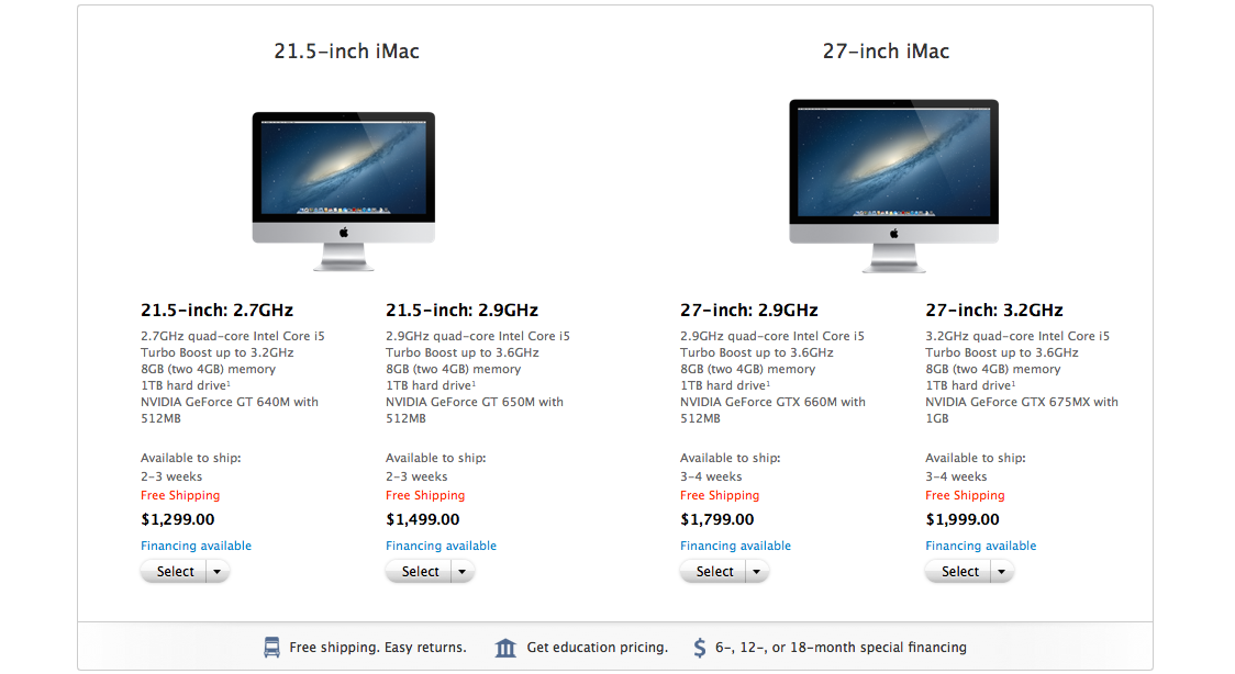 21.5-Inch iMac Ship Times Slip to 2-3 Weeks