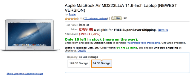Amazon Discounts $999 MacBook Air to $799 (20% Off)
