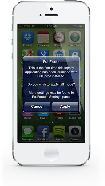Force Your iPhone Apps to Be Taller Using FullForce for iPhone