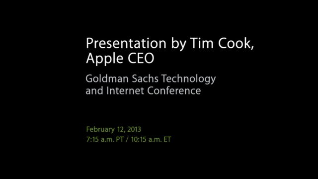 Apple to Live Audio Stream Tim Cook&#039;s Presentation at Goldman Sachs Conference