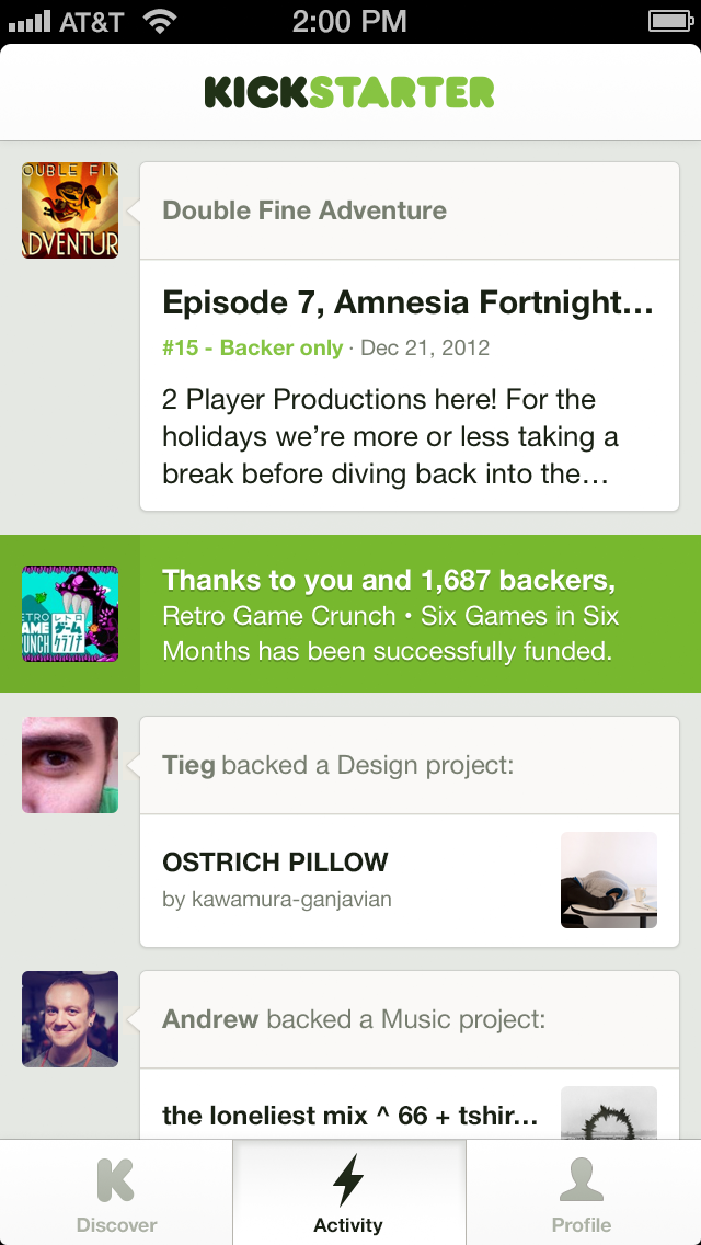 Kickstarter Finally Gets an iPhone App