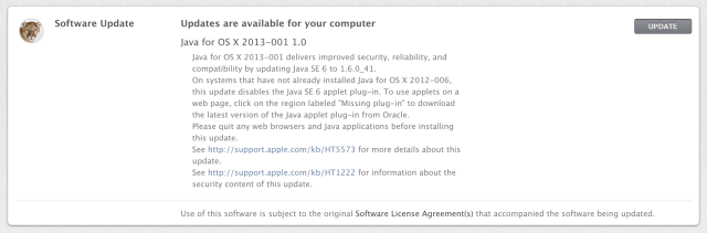 Apple Releases Java for OS X 2013-001 Update