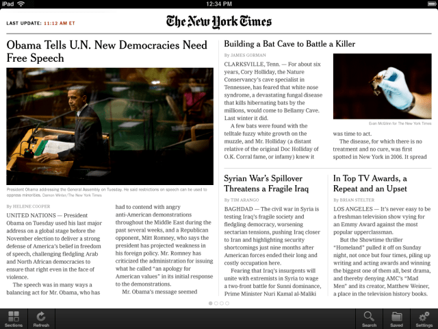 NYTimes for iPad Gets Search Capabilities