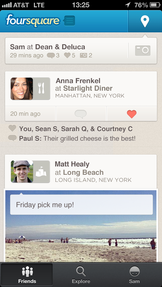 Foursquare App Gets Improved Explore Tab