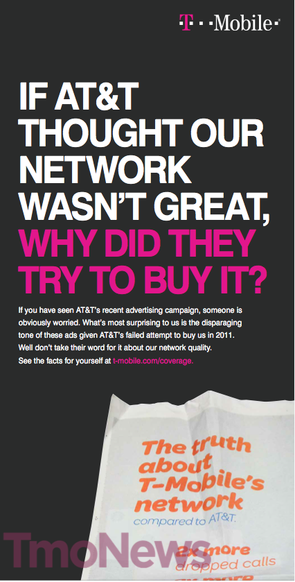 T-Mobile Responds to AT&amp;T&#039;s Attack Ad [Images]