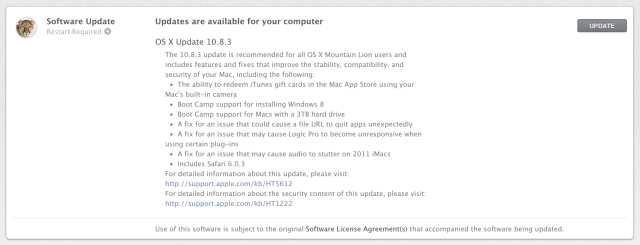 Apple Releases Mac OS X Mountain Lion 10.8.3 With Boot Camp Support for Windows 8