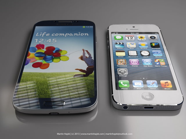3D Rendered Comparison of the Samsung Galaxy S 4 vs. iPhone 5 [Images]