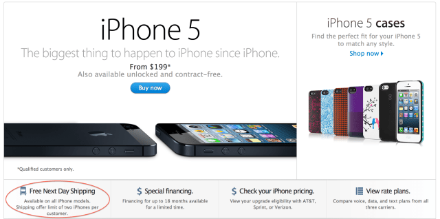 Apple Launches Free Next-Day Shipping Promotion on All iPhones