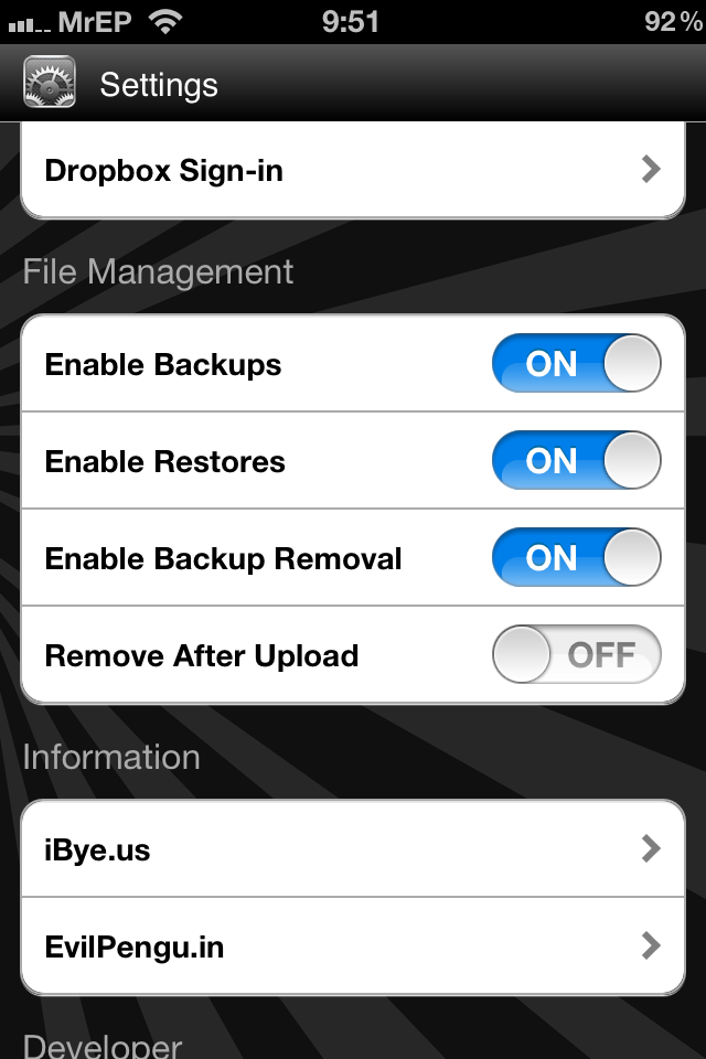 iBye Adds Support for Backing Up and Restoring Your Data on iOS 6