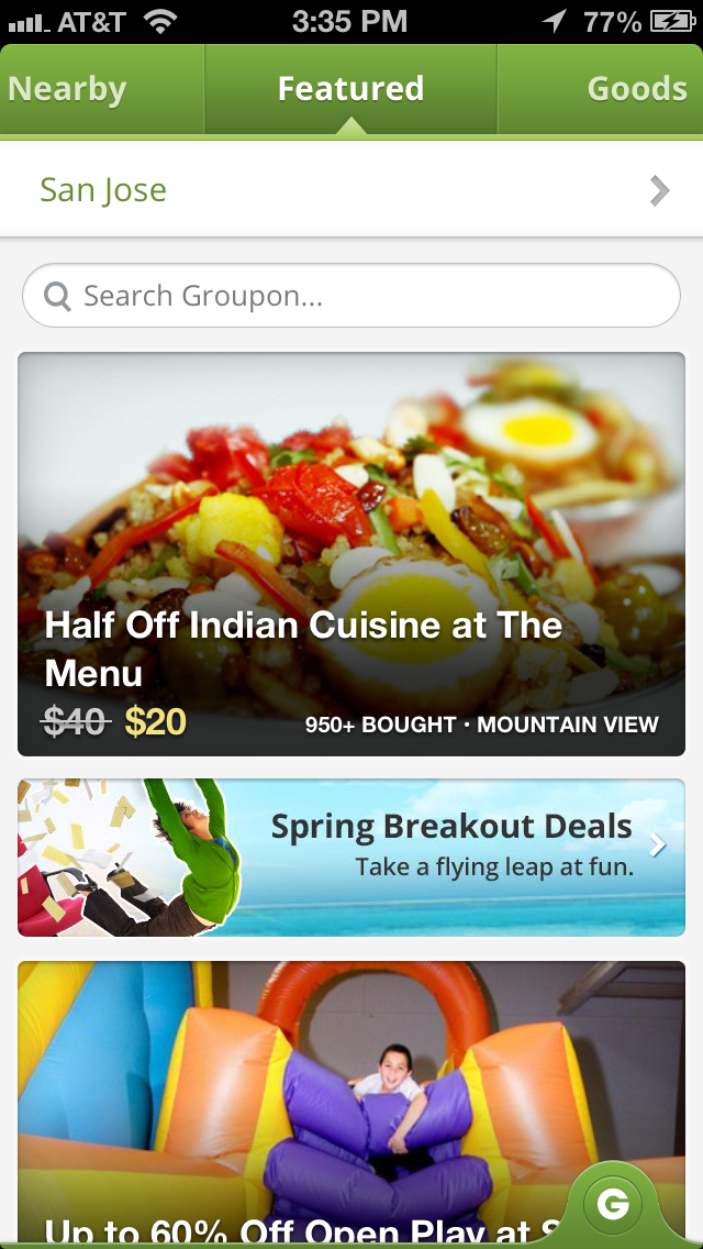 Groupon iPhone App Adds Search Everywhere, Easy Sign In and Sign Up