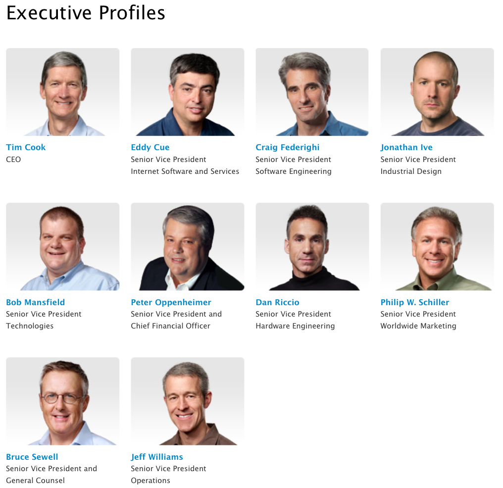 Four of the Top Five Highest Paid S&amp;P Executives are Apple SVPs