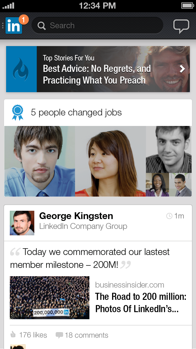 LinkedIn App Gets Updated With New Design, Personalized Navigation