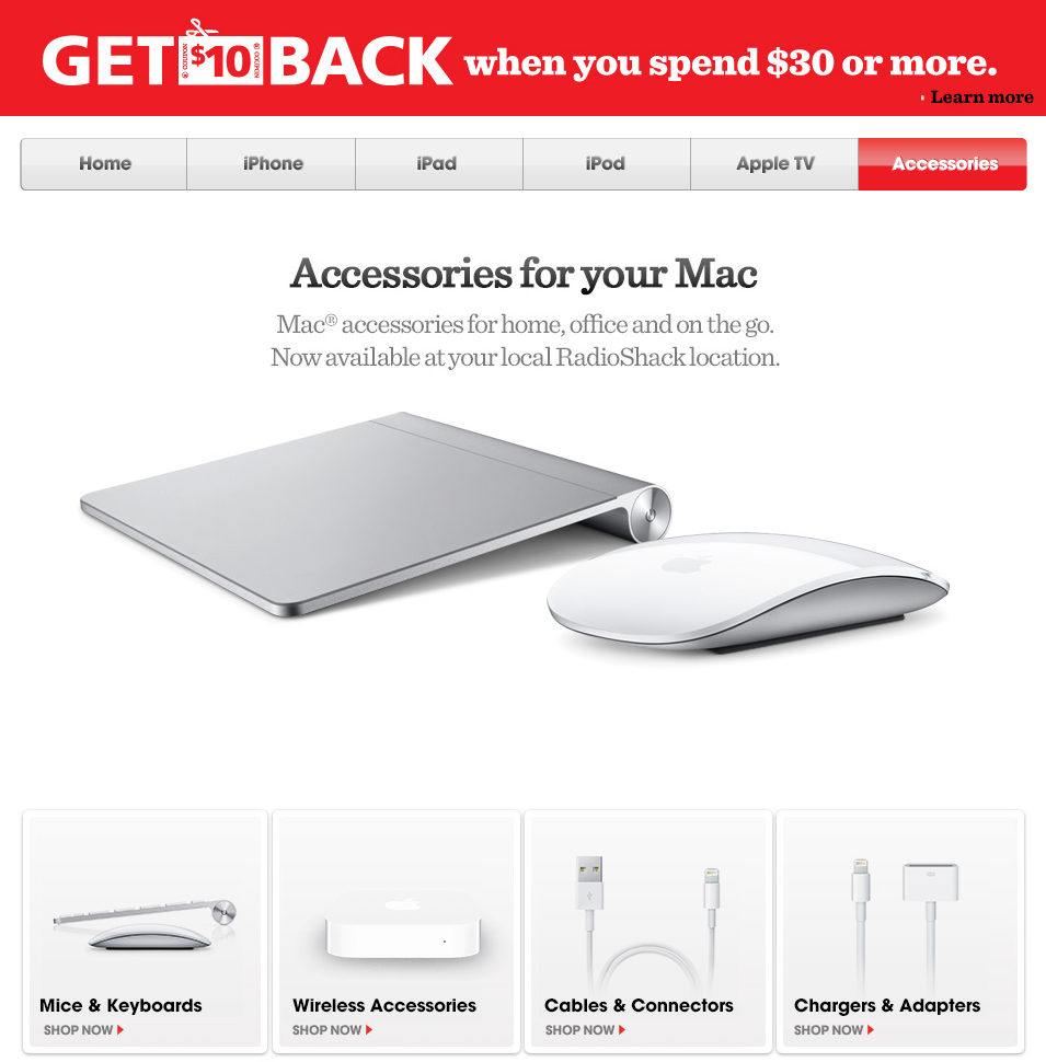 RadioShack is Now Selling Mac Accessories