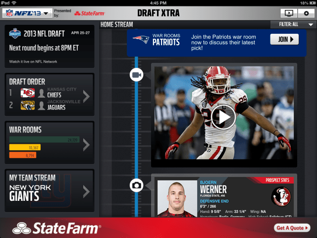 NFL &#039;13 App Gets Updated for the 2013 NFL Draft