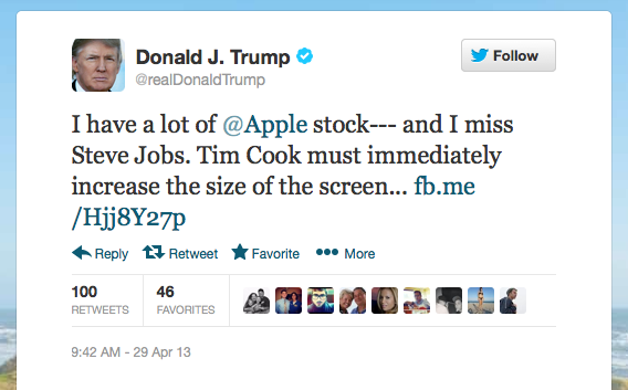 Donald Trump: Tim Cook Must &#039;Immediately&#039; Increase the iPhone&#039;s Screen Size