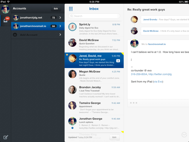 Evomail is a New Mail App for the iPad
