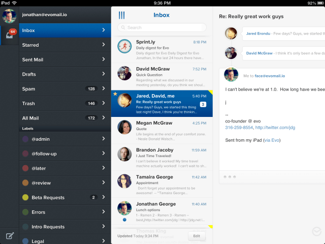 Evomail is a New Mail App for the iPad