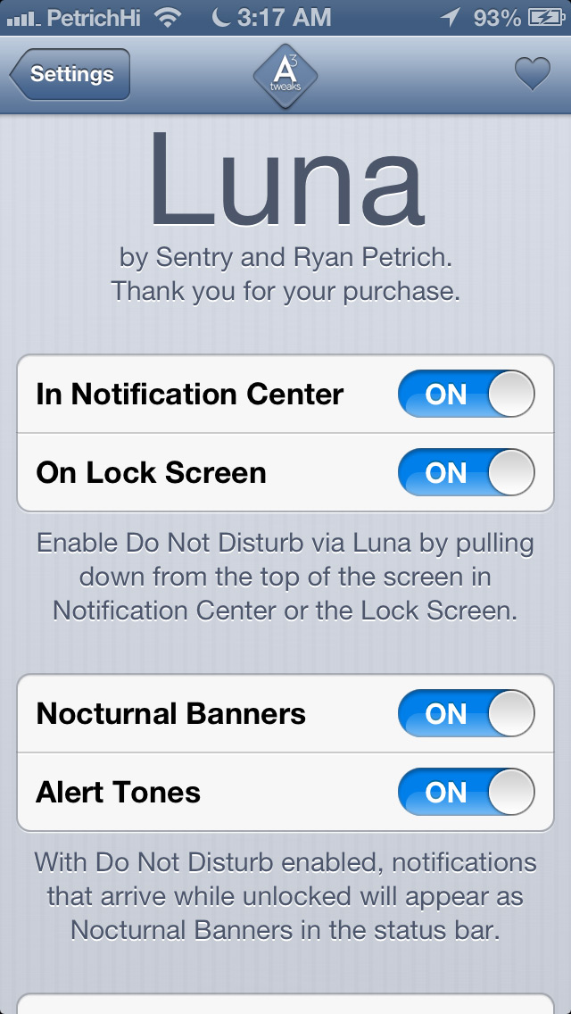 Luna Tweak for Do Not Disturb is Now Available in Cydia