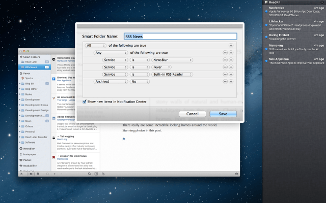 ReadKit App for Mac OS X is Updated With RSS Support