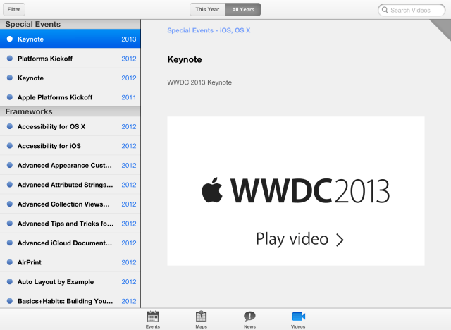 Apple Releases New WWDC App for iPhone, iPad, iPod Touch