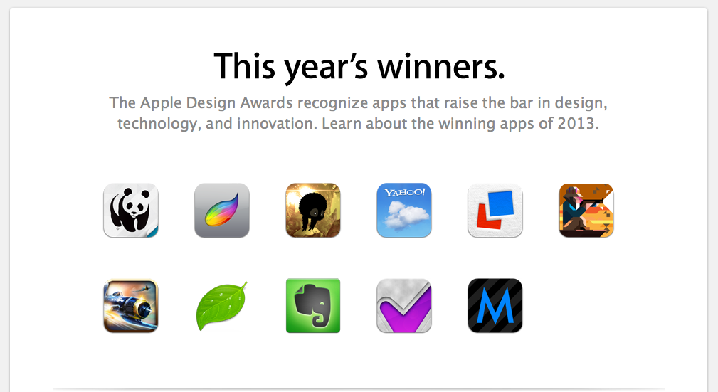 Apple Design Award Winners Announced [2013]