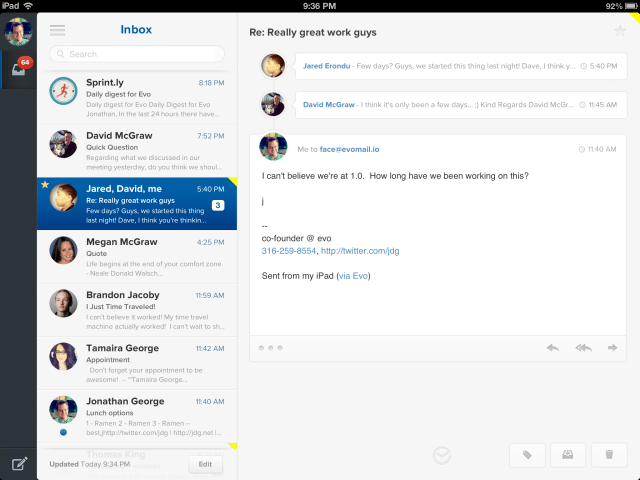 Evomail is Released for the iPhone