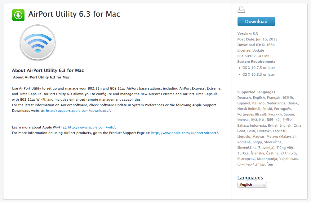 Apple Releases AirPort Utility 6.3 for Mac with Support for 802.11ac Base Stations